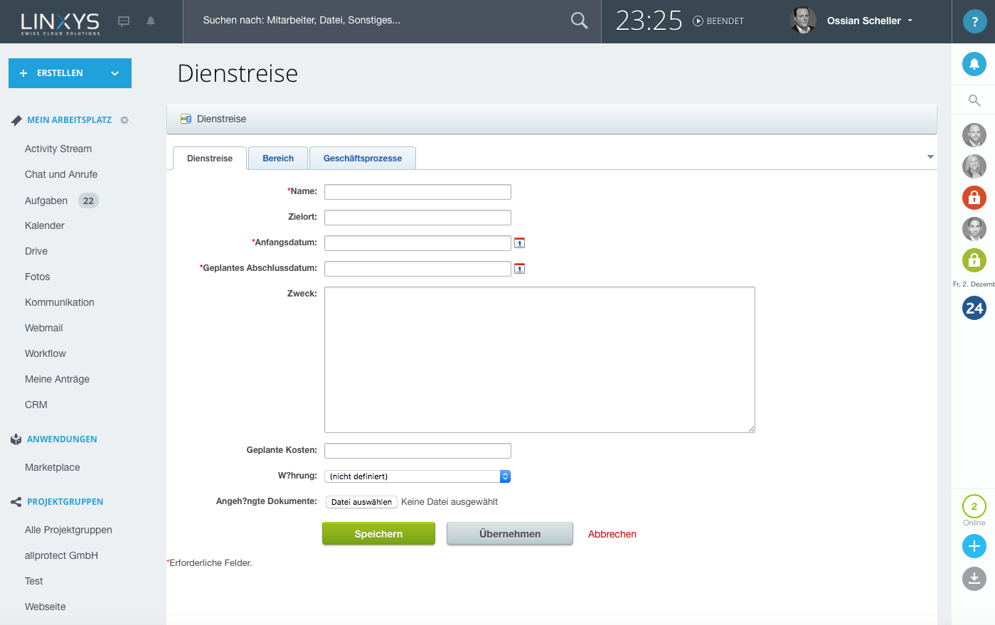 LINXYS Social Intranet Workflows