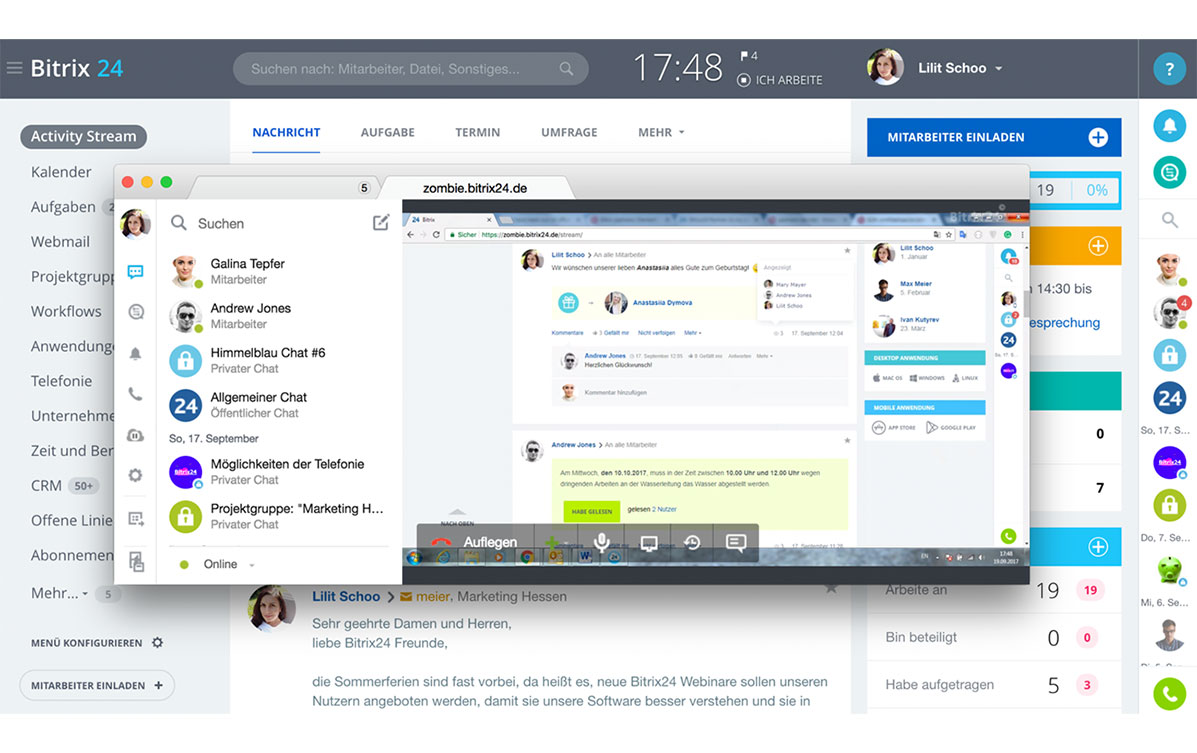 LINXYS Social Intranet Screensharing Bitrix24