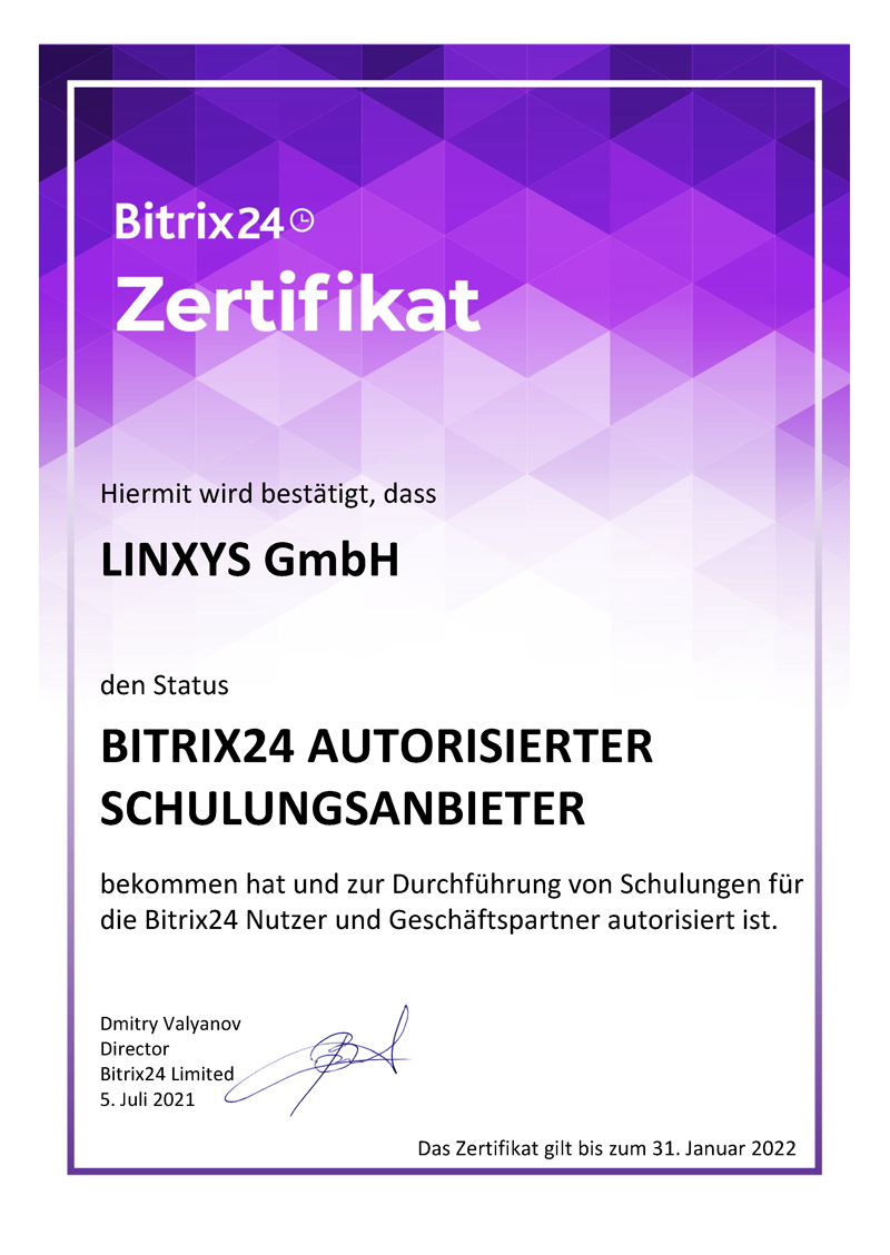 Bitrix24 Schulungspartner LINXYS